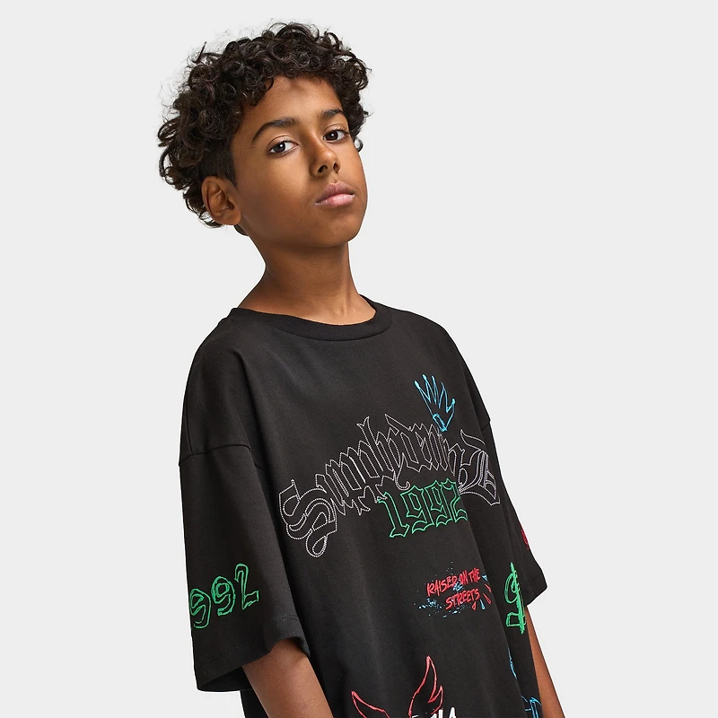 Supply & Demand Juniors' Scratch T-Shirt / Black
