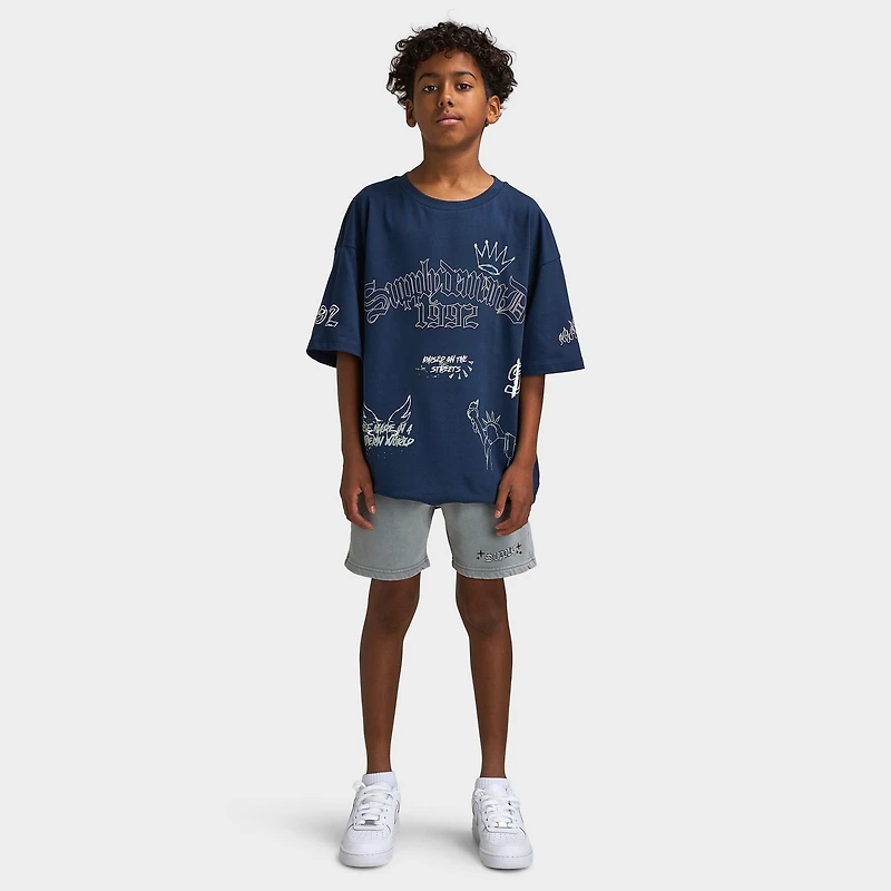 Supply & Demand Junior T-shirt Scratch / Marine Délavé