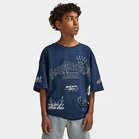 Supply & Demand Juniors' Scratch T-Shirt / Washed Navy Blazer