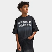 Supply & Demand Juniors' Glitter T-Shirt / Black