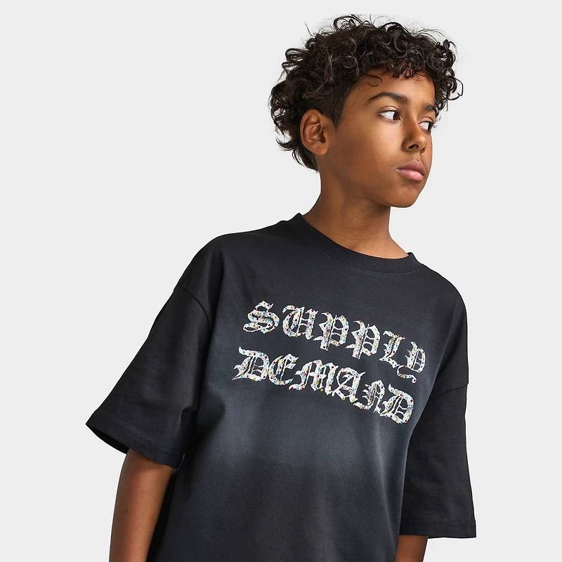 Supply & Demand Juniors' Glitter T-Shirt / Black