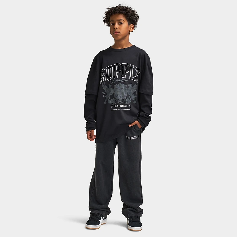 Supply & Demand Juniors' Falcon Long Sleeve Shirt / Black