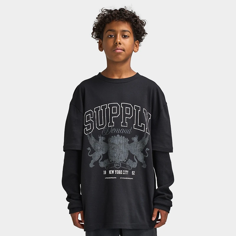 Supply & Demand Juniors' Falcon Long Sleeve Shirt / Black