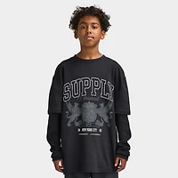 Supply & Demand Juniors' Falcon Long Sleeve Shirt / Black