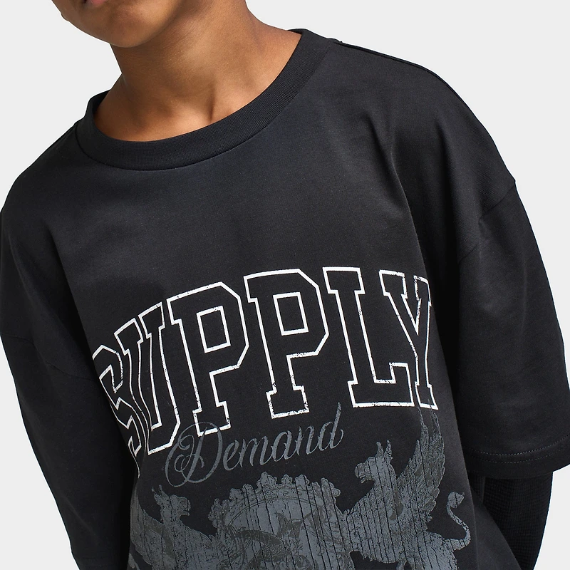 Supply & Demand Juniors' Falcon Long Sleeve Shirt / Black