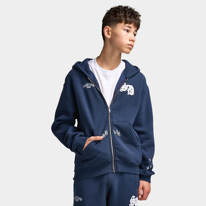 Supply & Demand Junior Chandail à Capuchon Scape / Blazer Bleu Marine Délavé