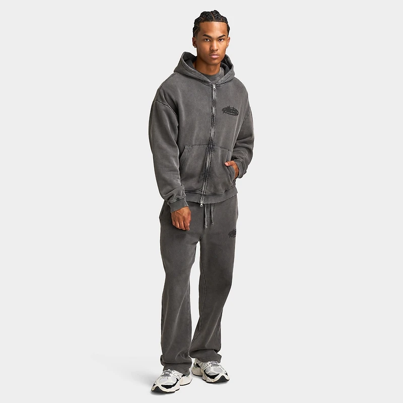 Supply & Demand Fracture Full Zip Hoodie / Washed Black