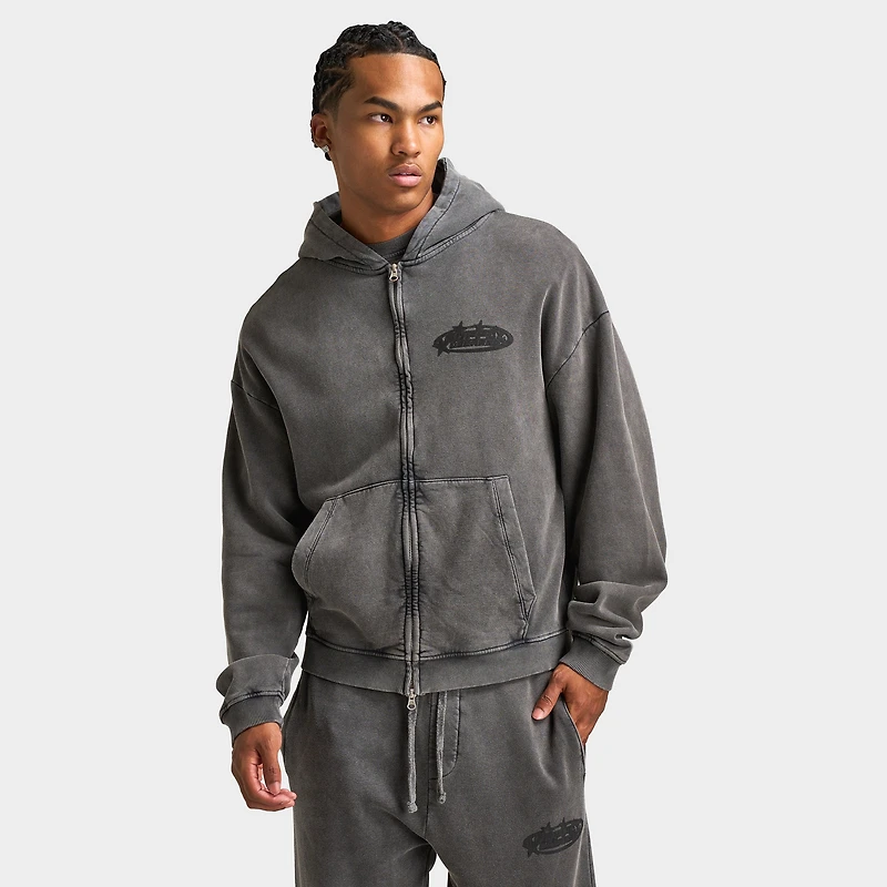Supply & Demand Fracture Full Zip Hoodie / Washed Black