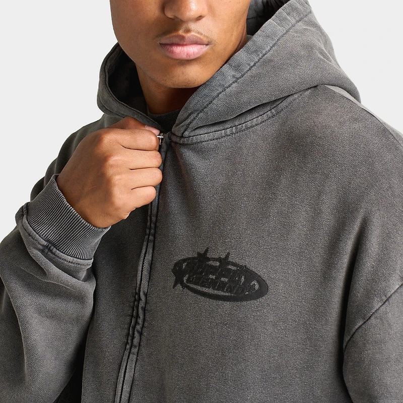 Supply & Demand Fracture Full Zip Hoodie / Washed Black
