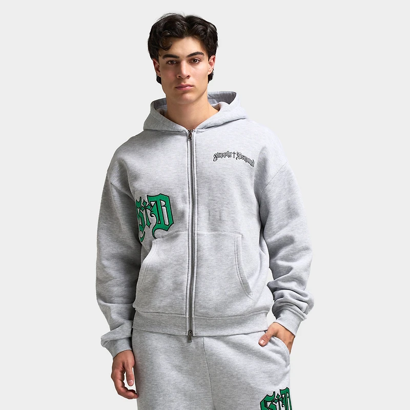 Supply & Demand Atomic Full Zip Hoodie / Light Grey Marl