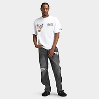 Supply & Demand Disguise Embossing and Rip Jeans / Black Washed Denim
