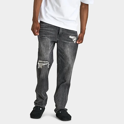 Supply & Demand Disguise Embossing and Rip Jeans / Black Washed Denim