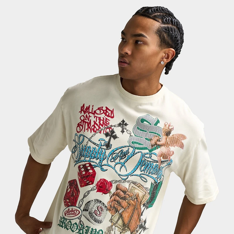 Supply & Demand Motley Graphic T- Shirt / Egret