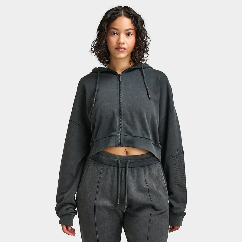 Supply & Demand Women's Monair Boxy Full Zip Hoodie / Grey Wash