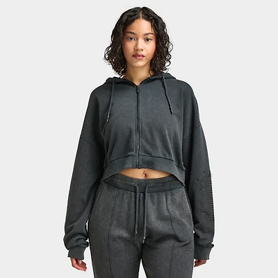 Supply & Demand Women's Monair Boxy Full Zip Hoodie / Grey Wash