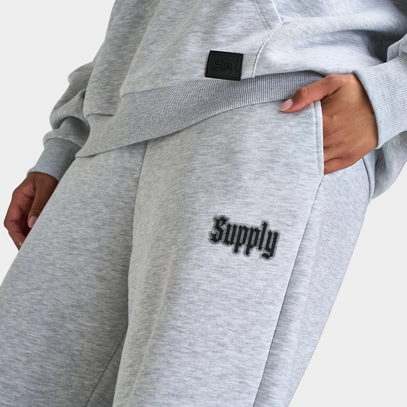 Supply & Demand Women's Wing Wide Leg Joggers / Light Grey