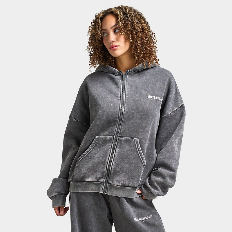Supply & Demand Women's Scorp Full Zip Hoodie / Dark Grey Wash
