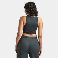 Supply & Demand Women's Spray Tank / Dark Grey With Diamantes
