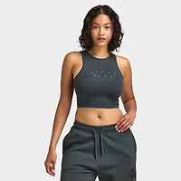 Supply & Demand Women's Spray Tank / Dark Grey With Diamantes