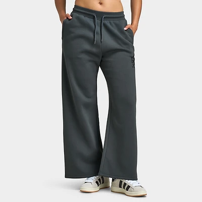 Supply & Demand Women's Spray Wide Leg Joggers / Dark Grey With Diamantes