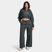 Supply & Demand Women's Spray Boxy Hoodie / Dark Grey With Diamantes