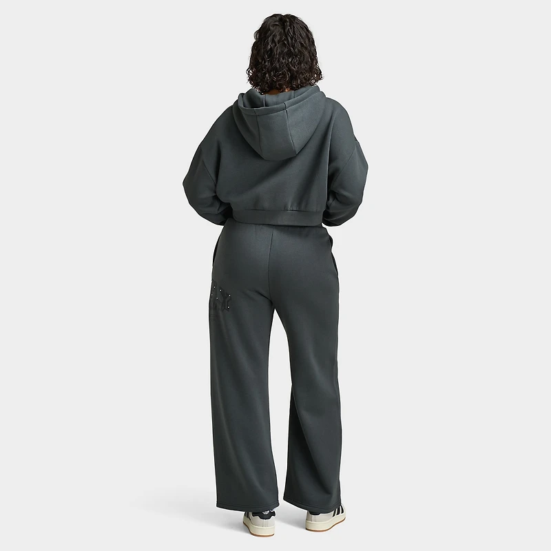 Supply & Demand Women's Spray Boxy Hoodie / Dark Grey With Diamantes