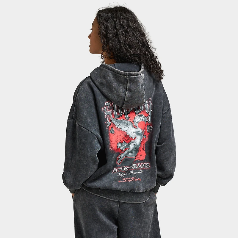 Supply & Demand Women's Angel Dream Fullzip Hoodie / Washed Black