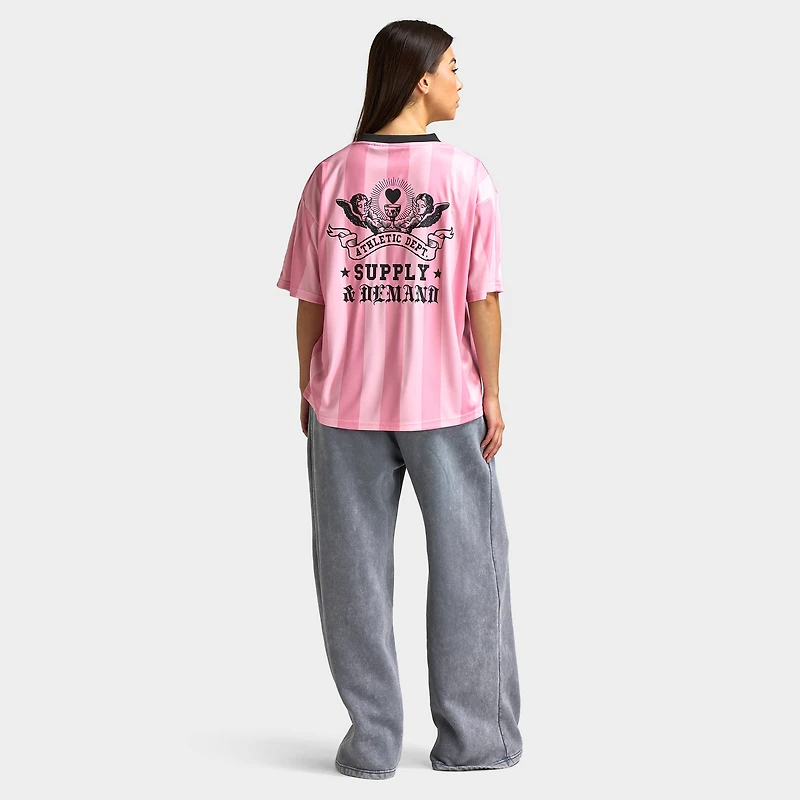 Supply & Demand Dept Footy Top / Sea Pink