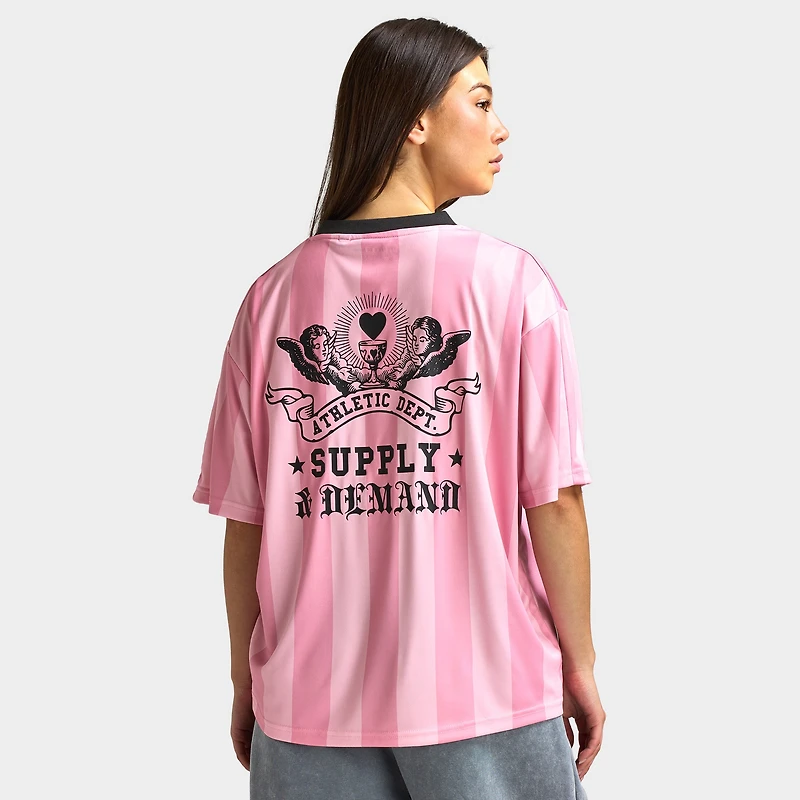Supply & Demand Dept Footy Top / Sea Pink