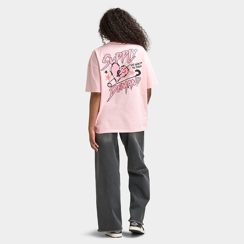Supply & Demand Heart Clip T-Shirt / Pink