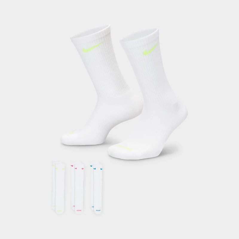 Nike Everyday Plus Cushioned Crew Socks White/ Multi(3-Pairs)