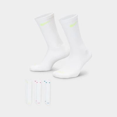 Nike Everyday Plus Cushioned Crew Socks White/ Multi(3-Pairs)