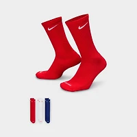 Nike Everyday Plus Cushioned Crew Socks (3-Pack) Red /  White - Navy