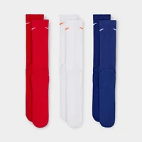 Nike Everyday Plus Cushioned Crew Chaussettes (lot de 3) Rouge/Blanc - Bleu marine