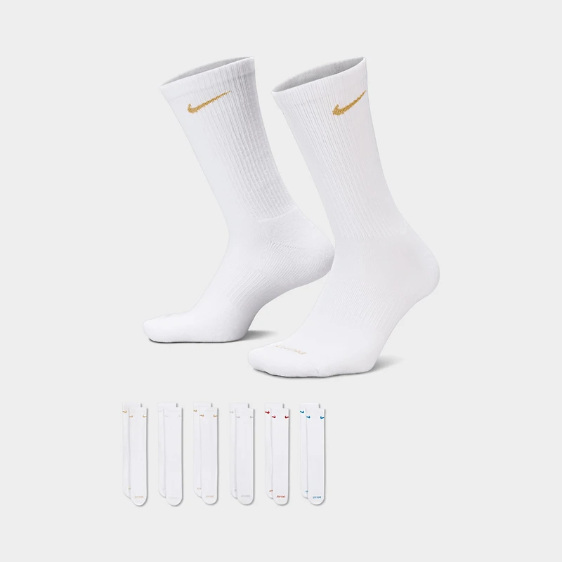 Nike Everyday Plus Cushioned Crew Socks (6 Pack) White/Multi