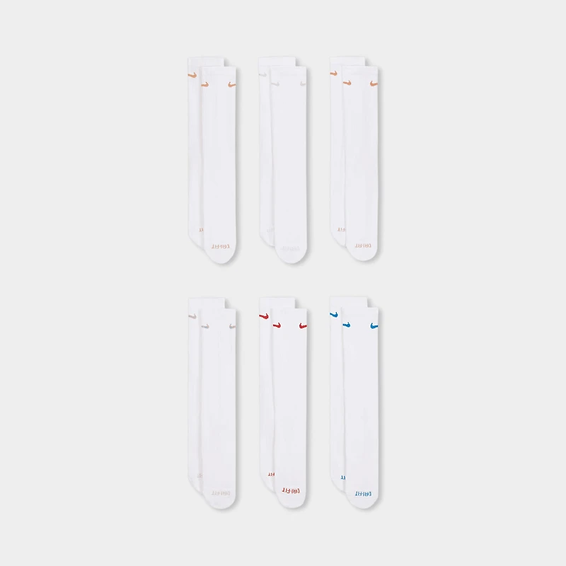 Nike Everyday Plus Cushioned Crew Socks (6 Pack) White/Multi