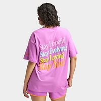 Mayfair Women's Stay You Oversized Boyfriend Tee / Pink