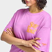 Mayfair Women's Stay You Oversized Boyfriend Tee / Pink