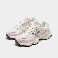New Balance 9060 Blanc / Rose - Argent Métallisé