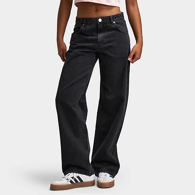 Unlike Humans Women's Mid Rise Jeans / Washed Black