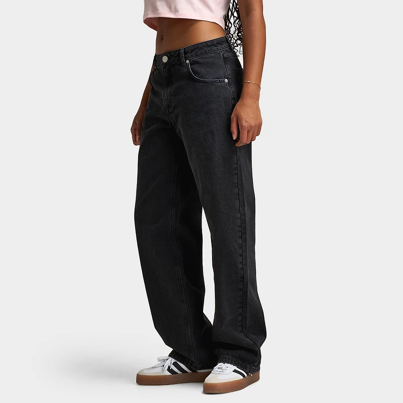 Unlike Humans Women's Mid Rise Jeans / Washed Black