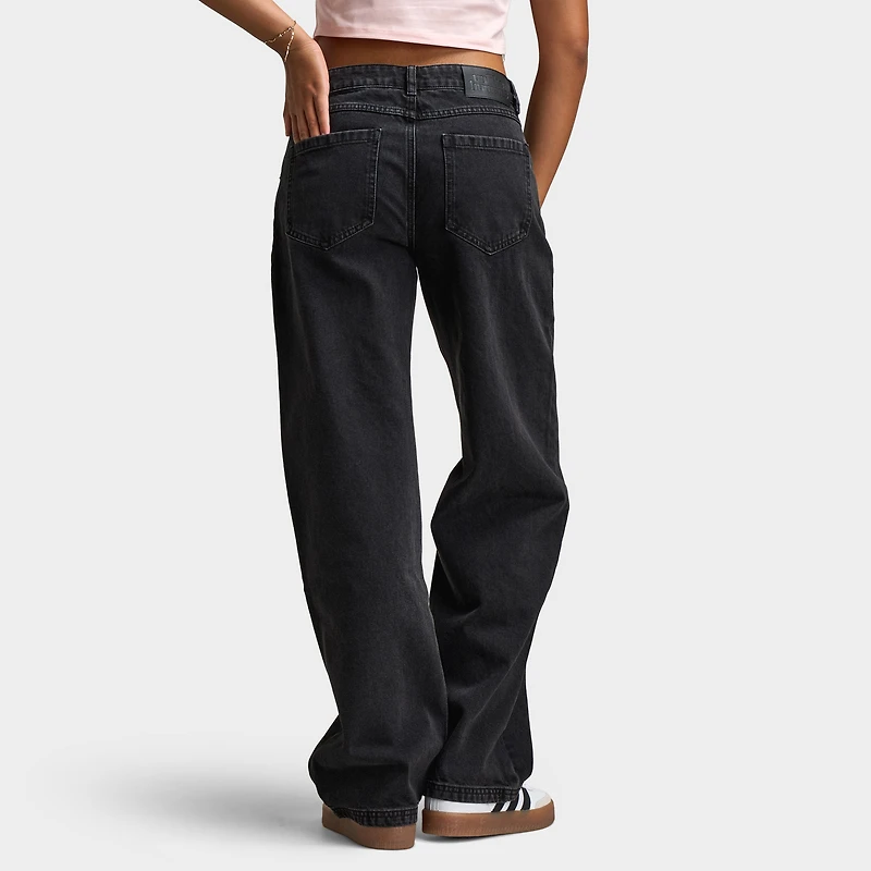 Unlike Humans Women's Mid Rise Jeans / Washed Black