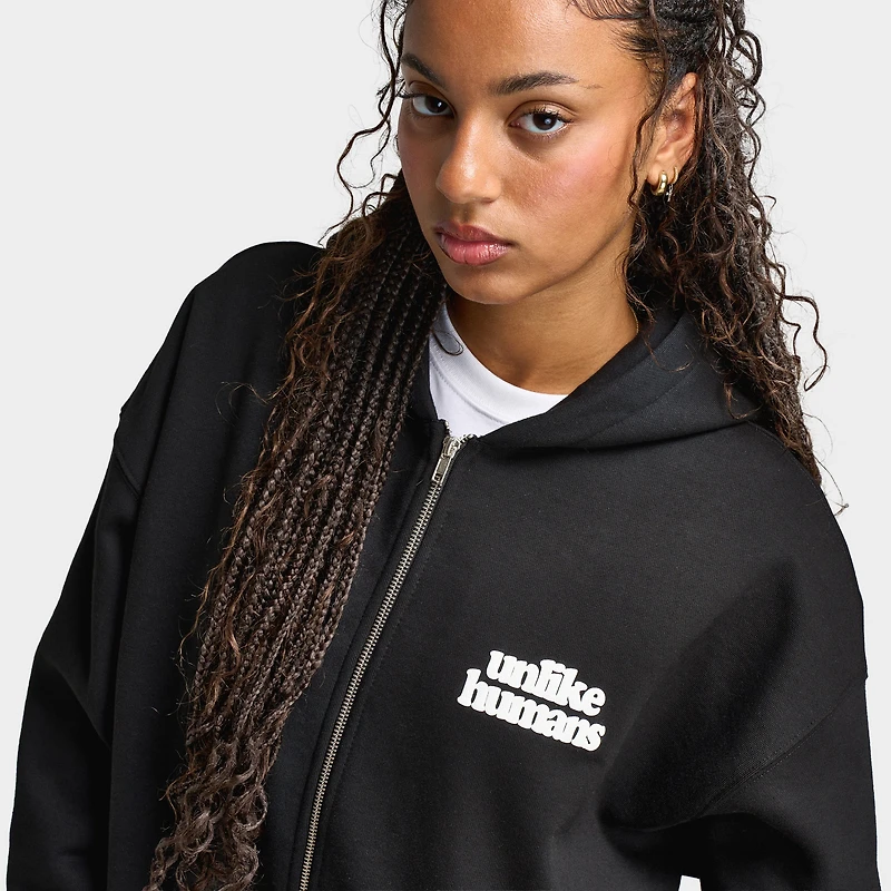 Unlike Humans Women's Bubble Full Zip Hoodie / Black