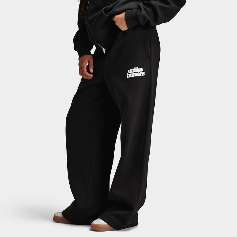 Unlike Humans Women's Bubble Wide Leg Joggers / Black