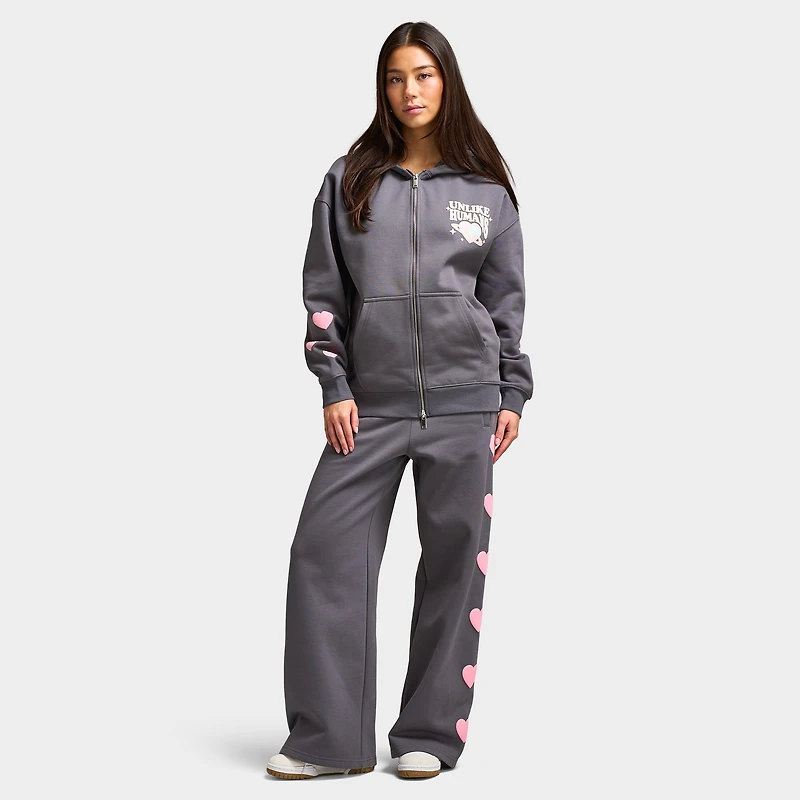 Unlike Humans Core Heart Wide Leg Pant / Castlerock