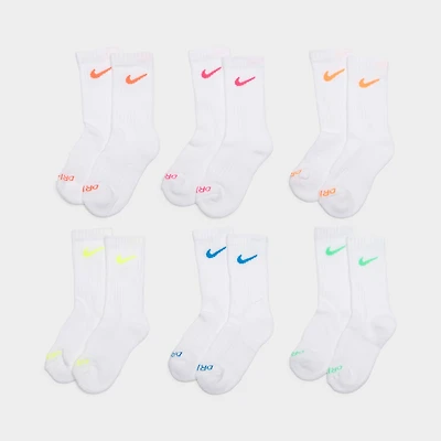 Nike Children's Performance Crew Socks (6 PK) White / Multi