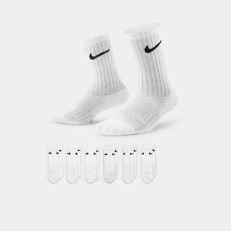 Nike Children's Performance Basic Crew Socks (6 PK) / White