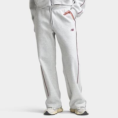 New Balance Femmes Pantalon Droit à Liseré / Gris