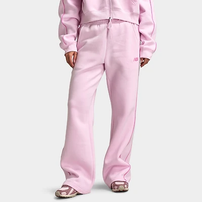 New Balance Women's Piping Straight Leg Joggers / Light Raspberry