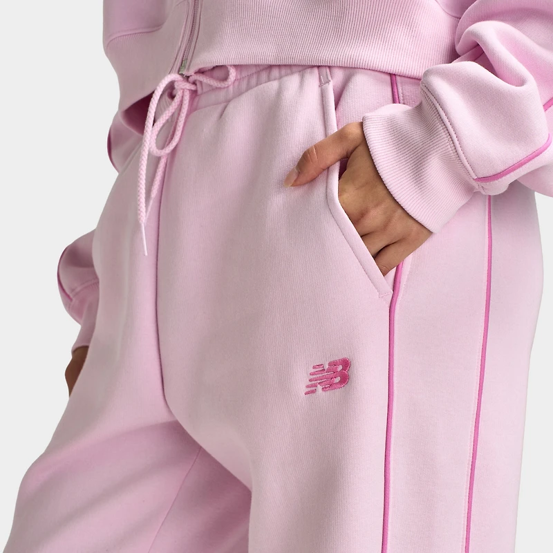 New Balance Women's Piping Straight Leg Joggers / Light Raspberry